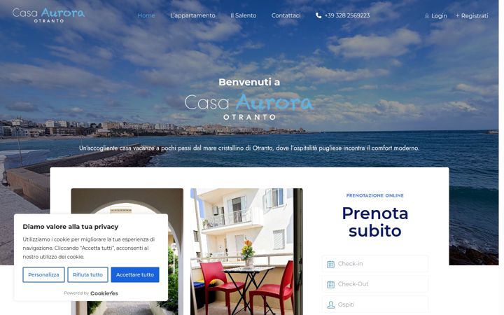Screenshot of casaauroraotranto.it