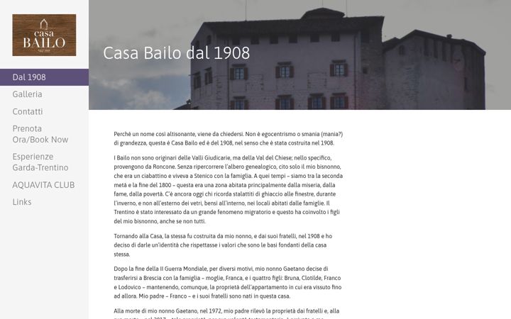Screenshot of casabailo1908.it