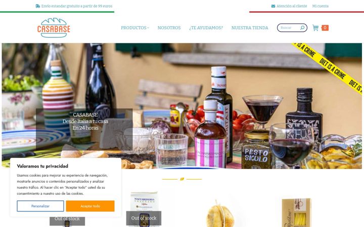 Screenshot of casabase-shop.es