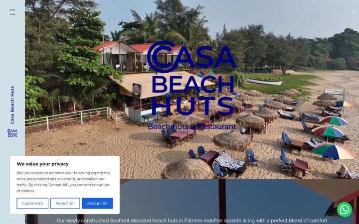 Screenshot von casabeachhuts.in