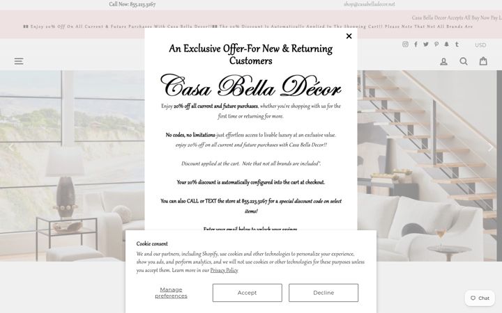 Screenshot of casabelladecor.net