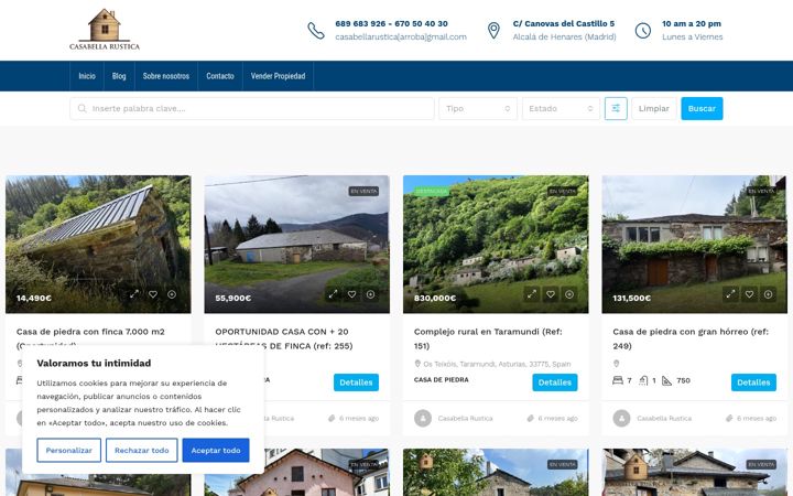 Screenshot of casabellarustica.com