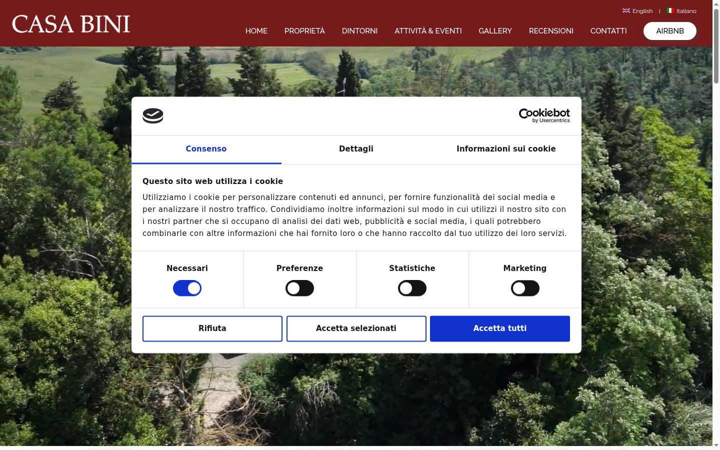 Posnetek zaslona pasice za privolitev, prikazane pred kakršno koli interakcijo