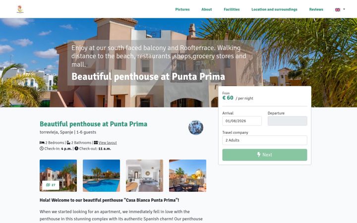 Screenshot of casablanca-puntaprima.com