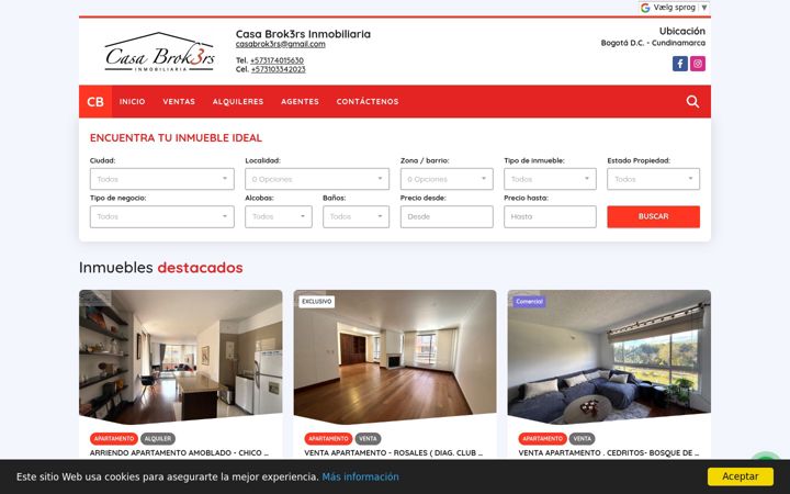 Snímek obrazovky casabrokers.co