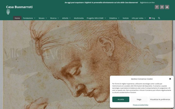 Screenshot of casabuonarroti.it