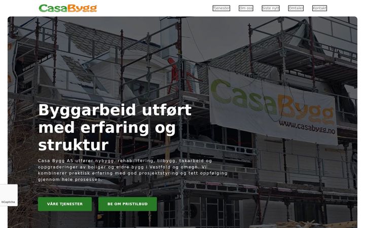 Screenshot of casabygg.no