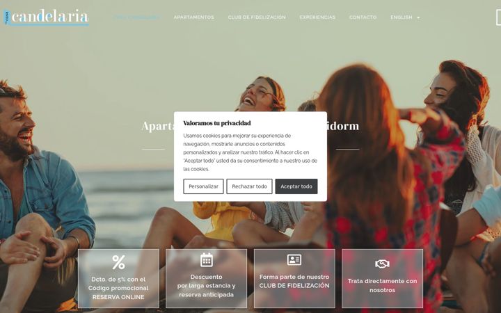 Screenshot of casacandelaria.es