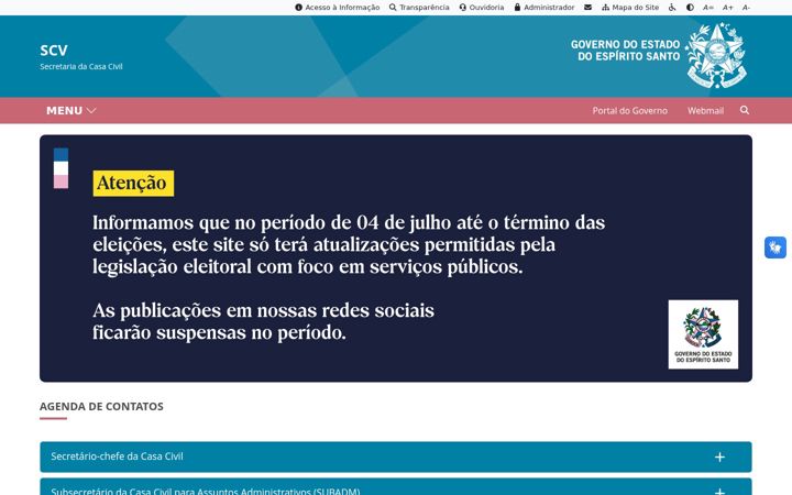 Ekrano kopija casacivil.es.gov.br