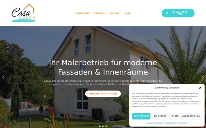 Screenshot of casacolor.de