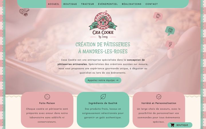 Screenshot of casacookieevents.fr