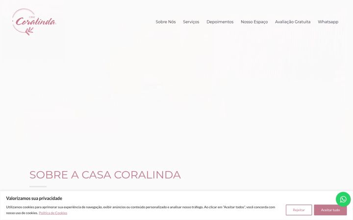 Ekrano kopija casacoralinda.com.br