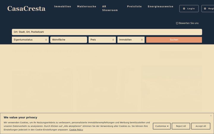 Captură de ecran a casacresta.de