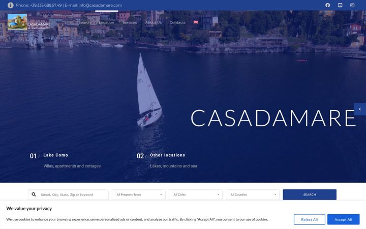Screenshot of casadamare.com