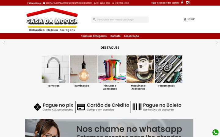 Ekrano kopija casadamoocacomercio.com.br
