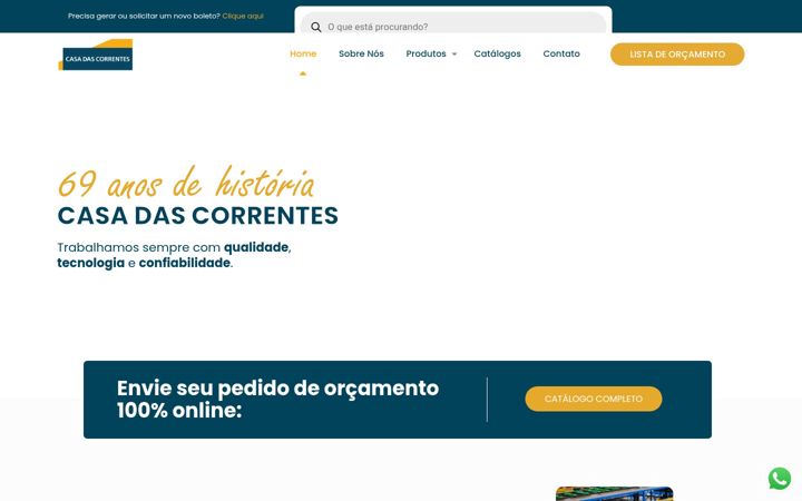 Captură de ecran a casadascorrentes.com.br