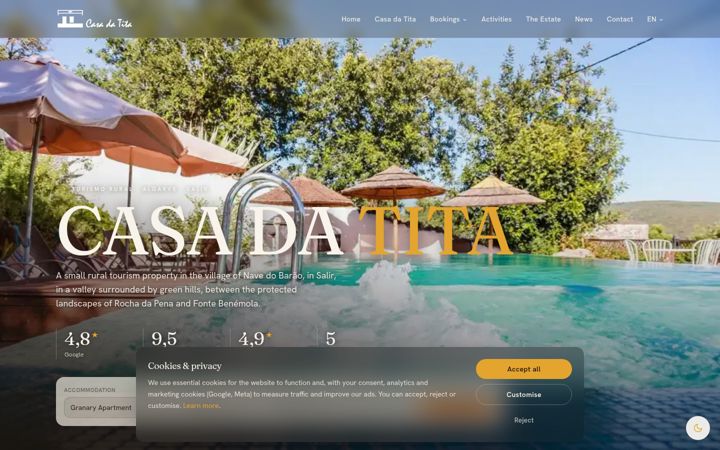 Posnetek zaslona casadatita.pt