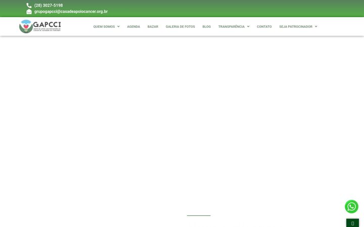 Screenshot of casadeapoiocancer.org.br