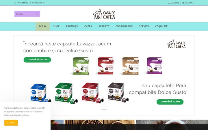Skærmbillede af casadecafea.ro