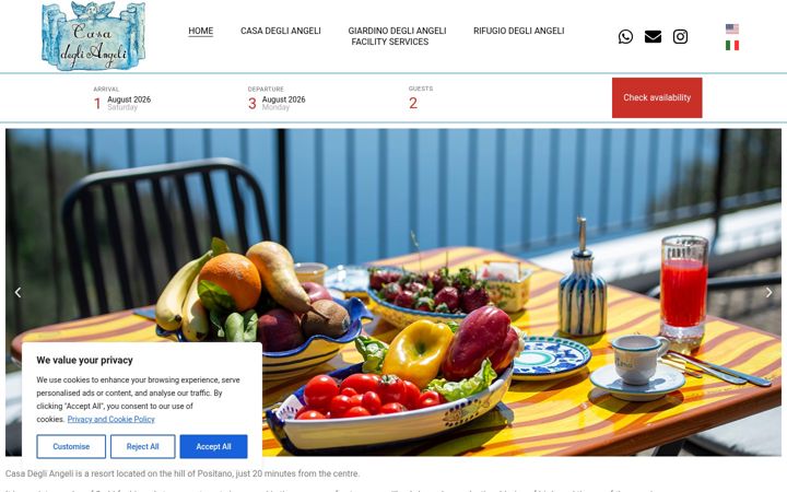 Screenshot of casadegliangelipositano.it
