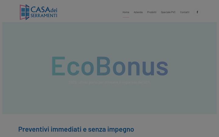 Screenshot of casadeiserramenti.net