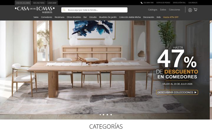 Screenshot of casadelaslomas.com