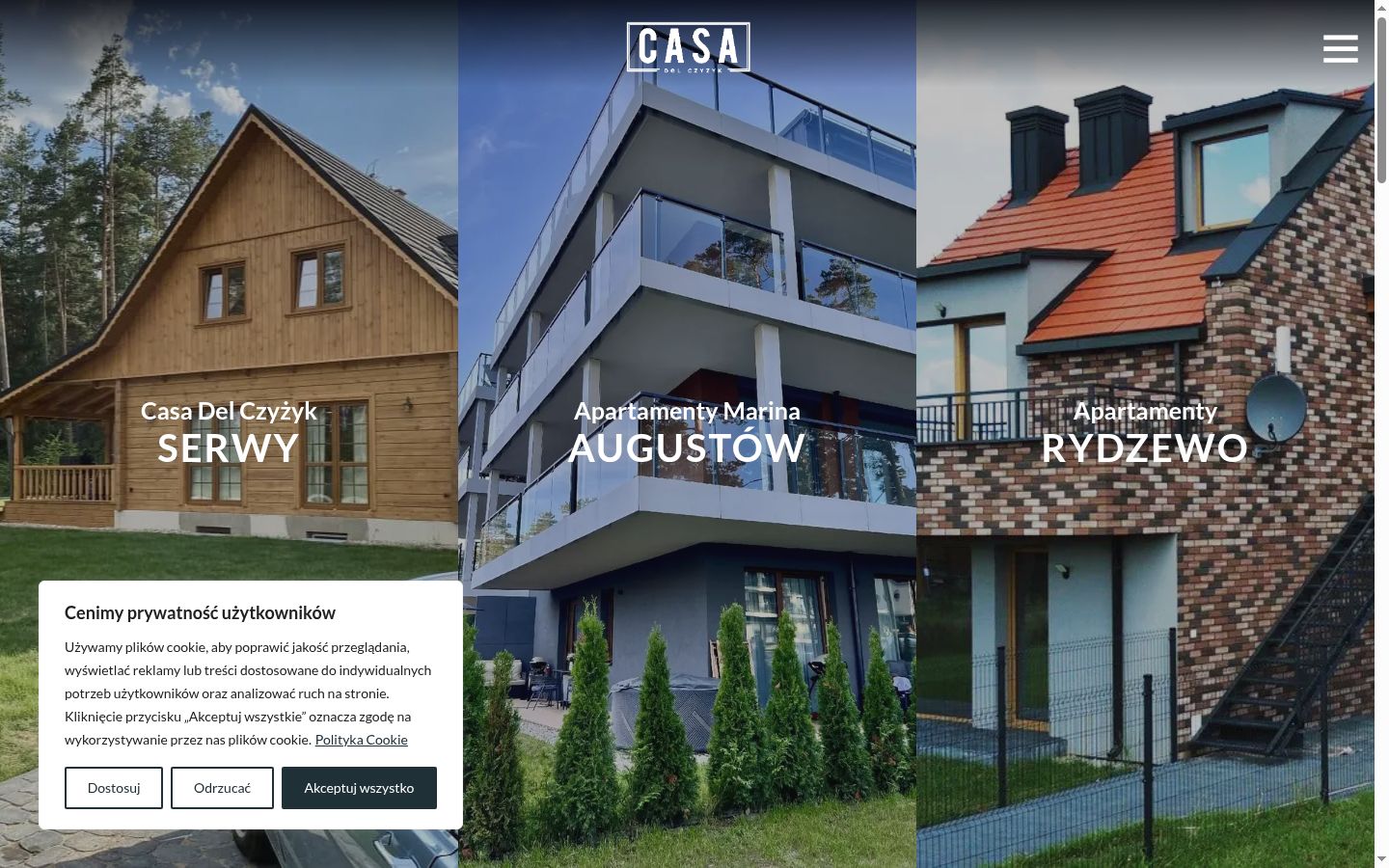 Zrzut ekranu banera zgody wyświetlanego przed jakąkolwiek interakcją