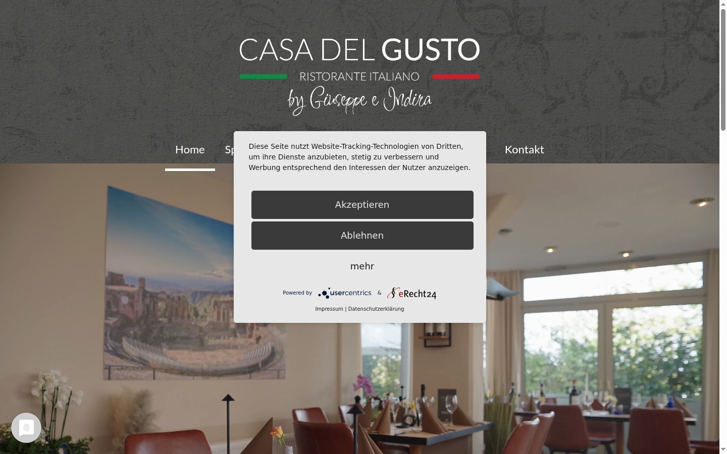 Screenshot of the consent banner shown before any interaction