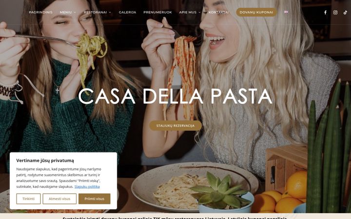Screenshot of casadellapasta.com
