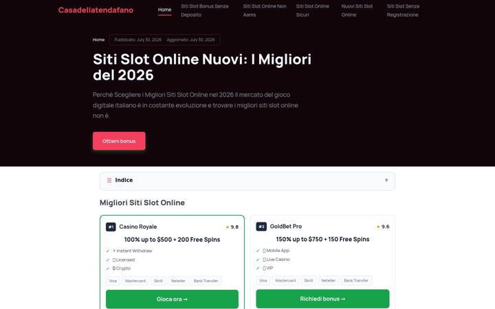 Screenshot of casadellatendafano.com