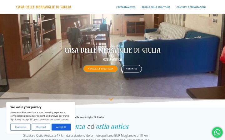 Screenshot of casadellemeravigliegiuli.altervista.org