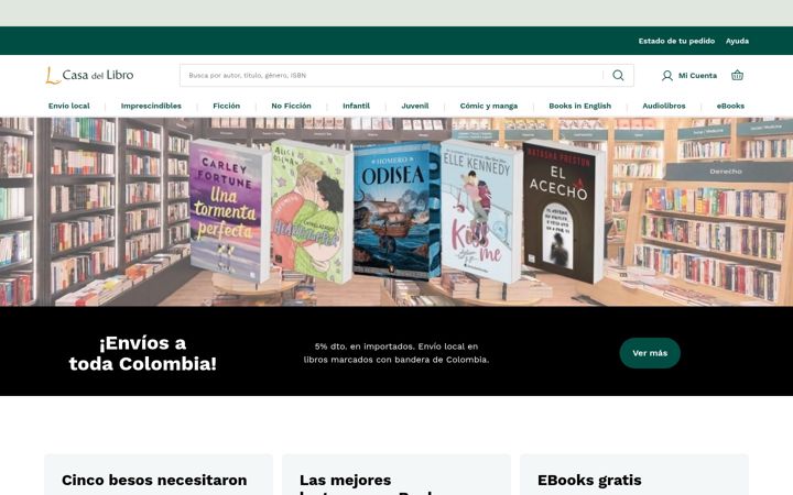Screenshot of casadellibro.com.co