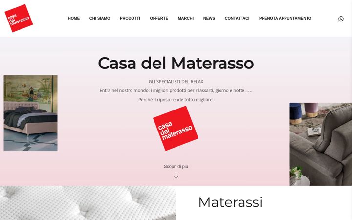 Screenshot of casadelmaterassotrieste.it