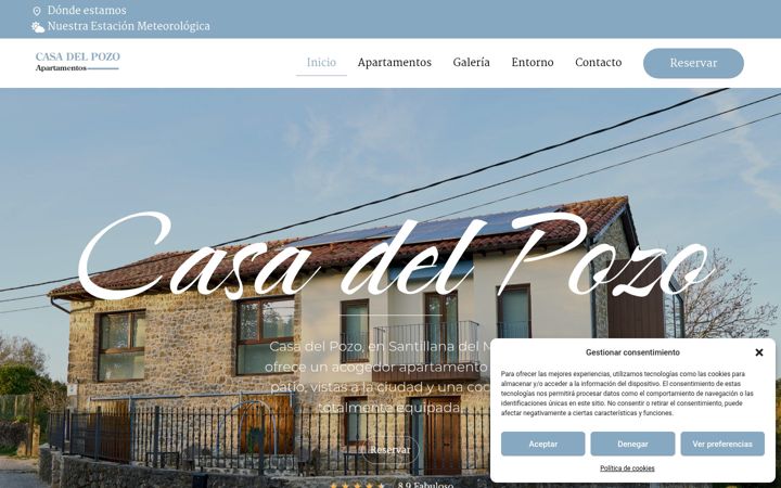 Screenshot of casadelpozosantillana.com