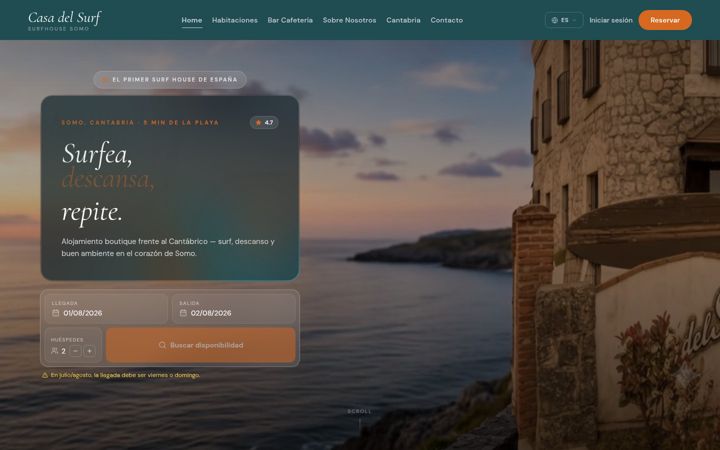 Screenshot of casadelsurf.es