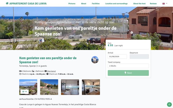Screenshot of casadelunyatorrevieja.be