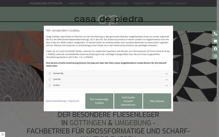 Screenshot of casadepiedra.de
