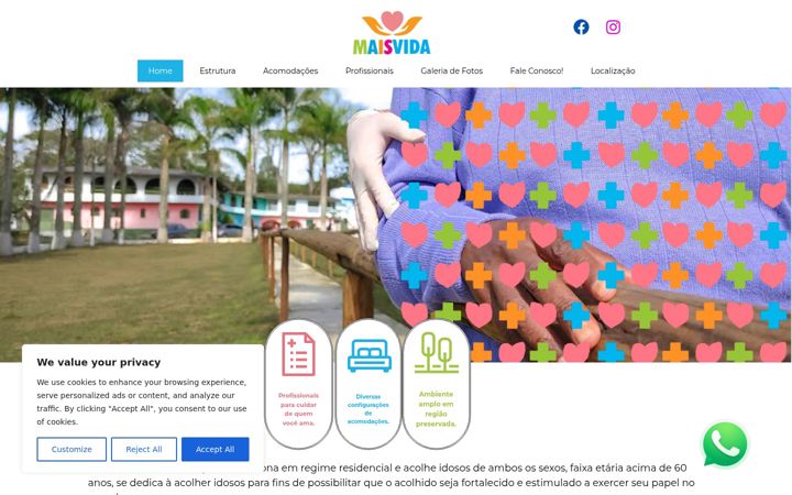 Ekrano kopija casaderepousomaisvida.com.br