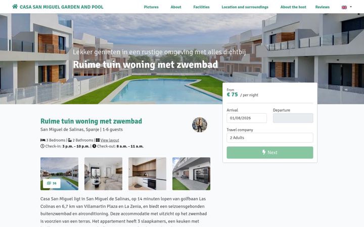 Screenshot of casadesanmiguel.com