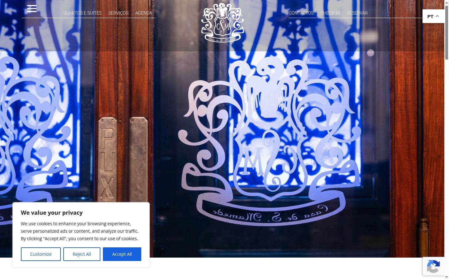Captura de pantalla del banner de consentimiento mostrado antes de cualquier interacción