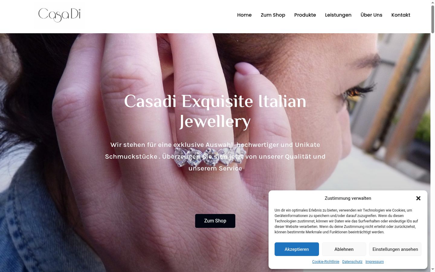 Screenshot del banner di consenso mostrato prima di qualsiasi interazione