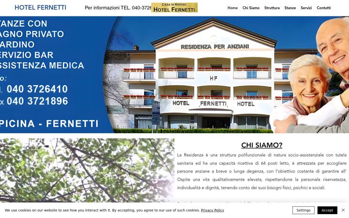 Screenshot of casadiriposohotelfernetti.com
