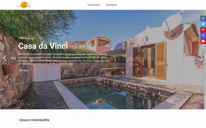 Screenshot of casadisardinia.de