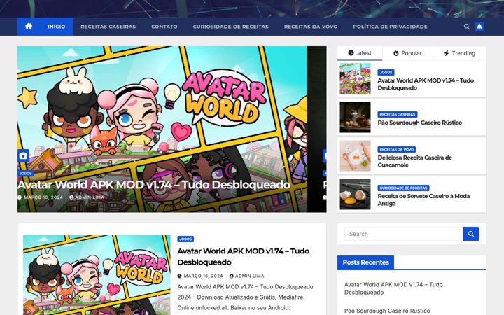 Captură de ecran a casadobolosertanejo.com.br