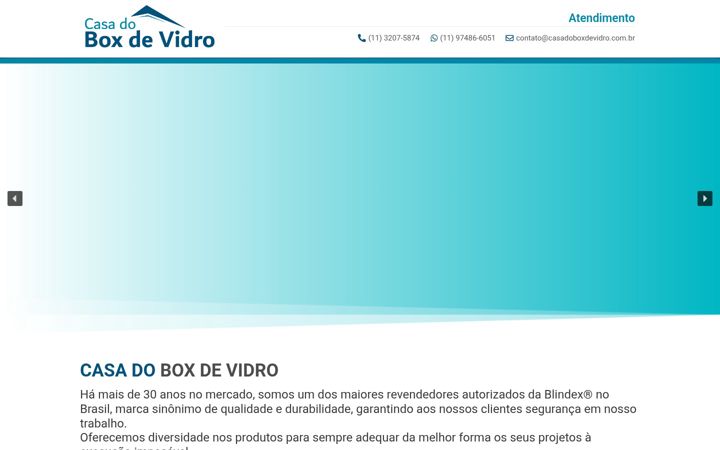 Screenshot of casadoboxdevidro.com.br