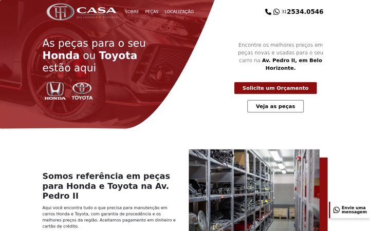 Screenshot of casadohondaetoyota.com.br