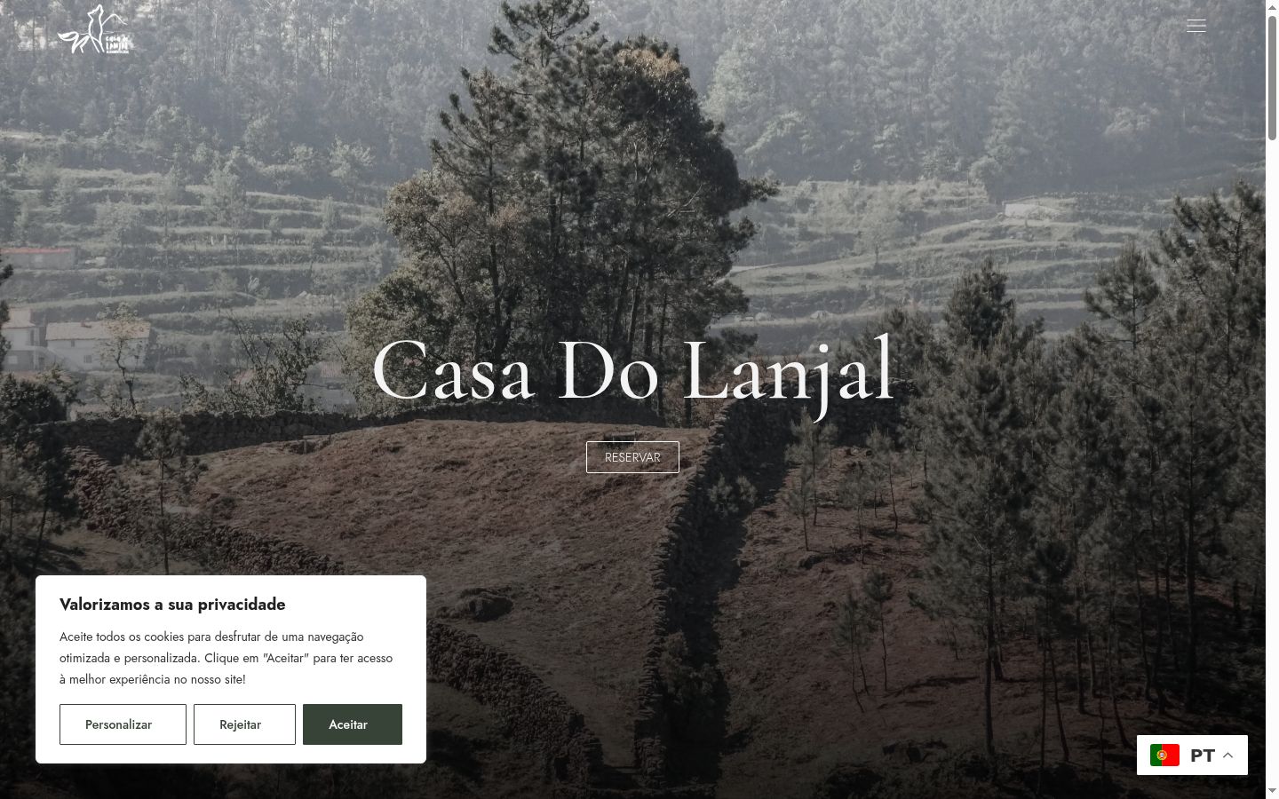 Captura de pantalla del banner de consentimiento mostrado antes de cualquier interacción