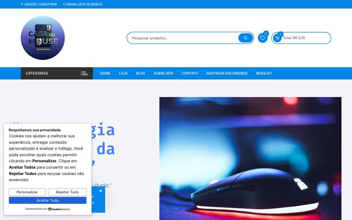 Captură de ecran a casadomouse.com.br