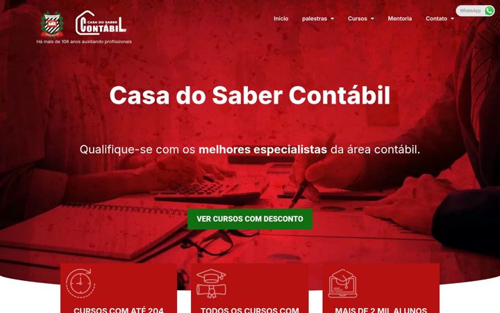 Screenshot of casadosabercontabil.com.br