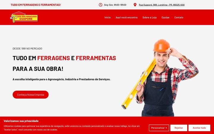 Screenshot of casadosparafusosguapore.com.br